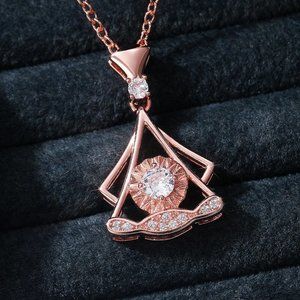 🌸Shiny Unique Shape Rose Gold Plated Necklace for Women, MARR9003